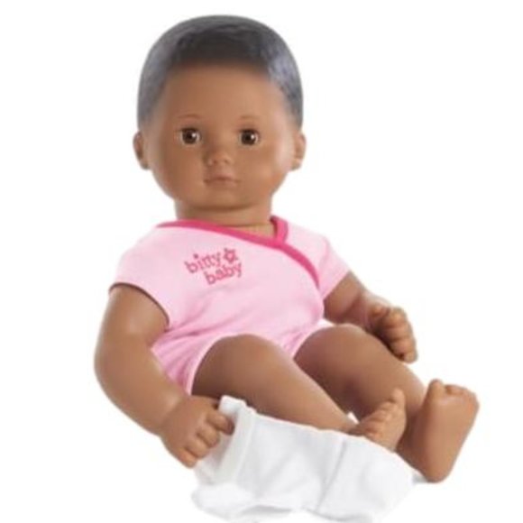 American Girl Bitty Baby 15 Inch Doll - Dark Skin, Black Hair, Brown Eye NEW BB1
